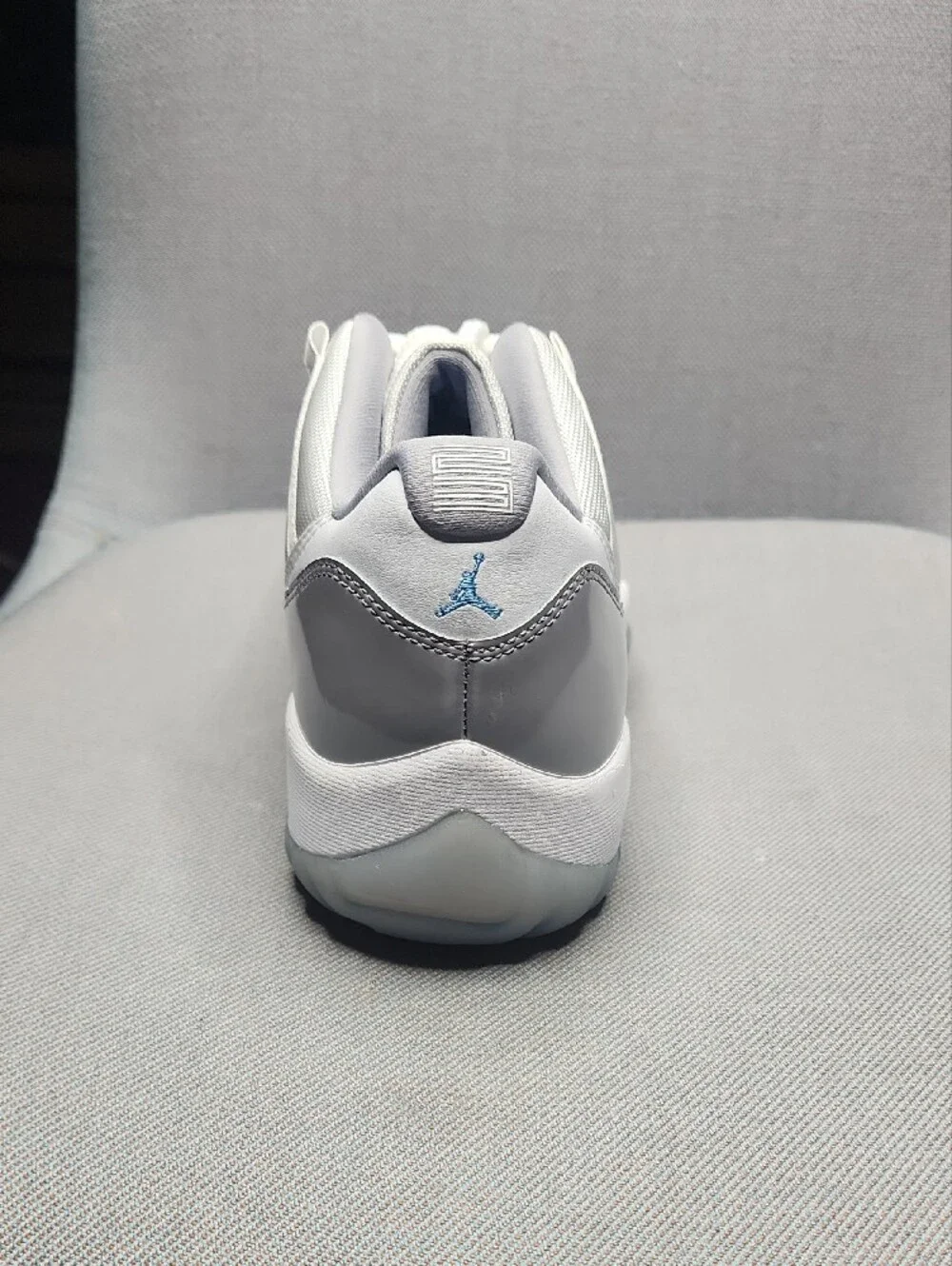 Men's Low-Top Athletic Sneakers - White & Gray 12s